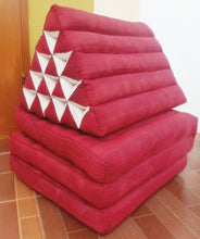 Load image into Gallery viewer, Free shipping to ASIA, 3 fold XL plain colored floor cushion, 15 blocks, 3 fold triangle cushion, 56x180cm(22x71in), kapok cushion, fold cushion, 3 fold pillow, Thailand pillow cushion

