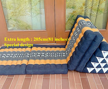 Load image into Gallery viewer, Free shipping to ASIA, 4 fold mattress triangle cushion, 52x205cm(20x81in), kapok pillow, Thailand triangle pillow cushion,  タイの三角枕 ,  泰式三角枕
