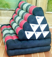 Load image into Gallery viewer, Free shipping to ASIA, 2 fold Thai triangle cushion, two fold cushion, 52x120cm(20x47in), kapok cushion, floor cushion, fold cushion, 2 fold pillow, Thailand pillow cushion
