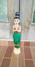 Load image into Gallery viewer, Wood goddess,15&quot;Thai Sawasdee lady goddess, Wooden doll Nang Wai, woodcraft, free shipping to ASIA
