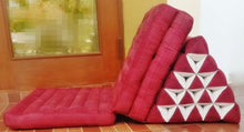 Load image into Gallery viewer, Floor cushion, XL 15 blocks, 3 fold triangle cushion, 56x180cm(22x71in), kapok cushion, fold cushion, 3 fold pillow, Thailand pillow cushion
