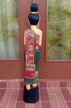 Load image into Gallery viewer, Woodcarved statue, 30"Thai sawasdee statue, Wooden doll, Wood carving, Nang-Wai wood statue, free shipping to ASIA
