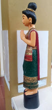 Load image into Gallery viewer, Woodcarved statue, 30"Thai sawasdee statue, Wooden doll, Wood carving, Nang-Wai wood statue, free shipping to ASIA
