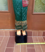 Load image into Gallery viewer, Woodcarved statue, 30"Thai sawasdee statue, Wooden doll, Wood carving, Nang-Wai wood statue, free shipping to ASIA
