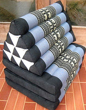 Load image into Gallery viewer, Elephant printed kapok floor cushion, Thai triangle cushion, 3 fold cushion, 52x162cm(20x64in), kapok cushion, floor cushion, Thailand pillow cushion
