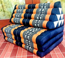 Load image into Gallery viewer, Thai 3 fold floor cushion, XXL 10 blocks, 3 fold triangle cushion, 80x180cm(31x71in), kapok cushion, fold cushion, 3 fold pillow, Thailand pillow cushion
