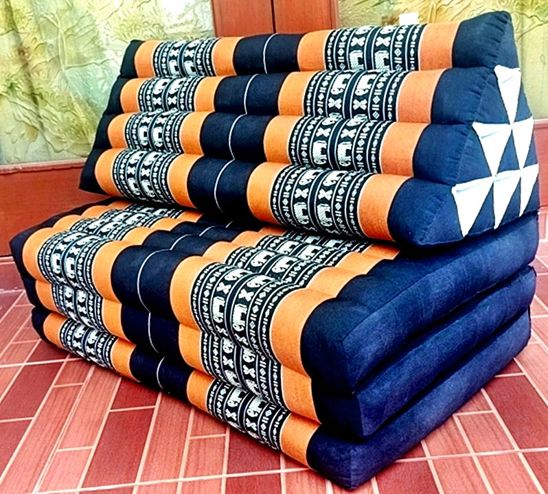 Thai 3 fold floor cushion, XXL 10 blocks, 3 fold triangle cushion, 80x180cm(31x71in), kapok cushion, fold cushion, 3 fold pillow, Thailand pillow cushion