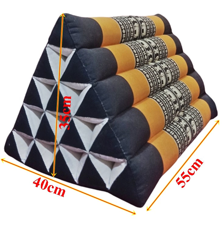 Free shipping, 0 fold Thai triangle cushion, single floor cushion, 55x40cm(22x16in), kapok cushion, floor cushion, Thai floor cushion, cotton pillow