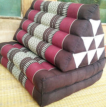 Load image into Gallery viewer, Free shipping, 2 fold Thai triangle cushion, two fold cushion, 52x120cm(20x47in), kapok cushion, floor cushion, fold cushion, 2 fold pillow, Thailand pillow cushion
