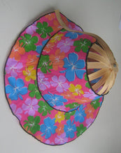 Load image into Gallery viewer, Thai folding fan hat, bamboo and cotton fan hat, sun hat, fan hat
