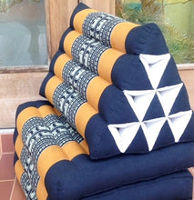 Load image into Gallery viewer, 2 fold Thai triangle cushion, two fold cushion, 52x120cm(20x47in), kapok cushion, floor cushion, fold cushion, 2 fold pillow, Thailand pillow cushion
