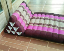 Load image into Gallery viewer, 1 fold Thai triangle cushion, one fold cushion, 52x75cm(20x30in), kapok cushion, floor cushion, fold cushion, 1 fold pillow, Thailand pillow cushion
