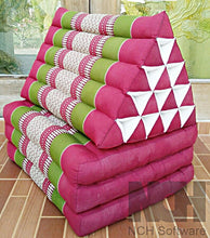 Load image into Gallery viewer, Free shipping, 3 fold XL floor cushion, 15 blocks, 3 fold triangle cushion, 56x180cm(22x71in), kapok cushion, fold cushion, 3 fold pillow, Thailand pillow cushion
