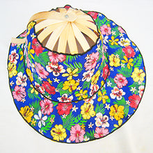 Load image into Gallery viewer, Free shipping, Thai folding fan hat, bamboo and cotton fan hat, sun hat, fan hat
