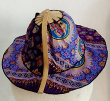 Load image into Gallery viewer, Thai folding fan hat, bamboo and cotton fan hat, sun hat, fan hat
