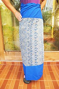 Sarong in blue with Thai print design
