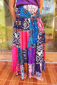 Hmong hilltribe pleated skirt with elasticated waistband