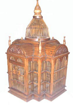 wooden bird cage