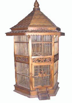 wooden bird cage